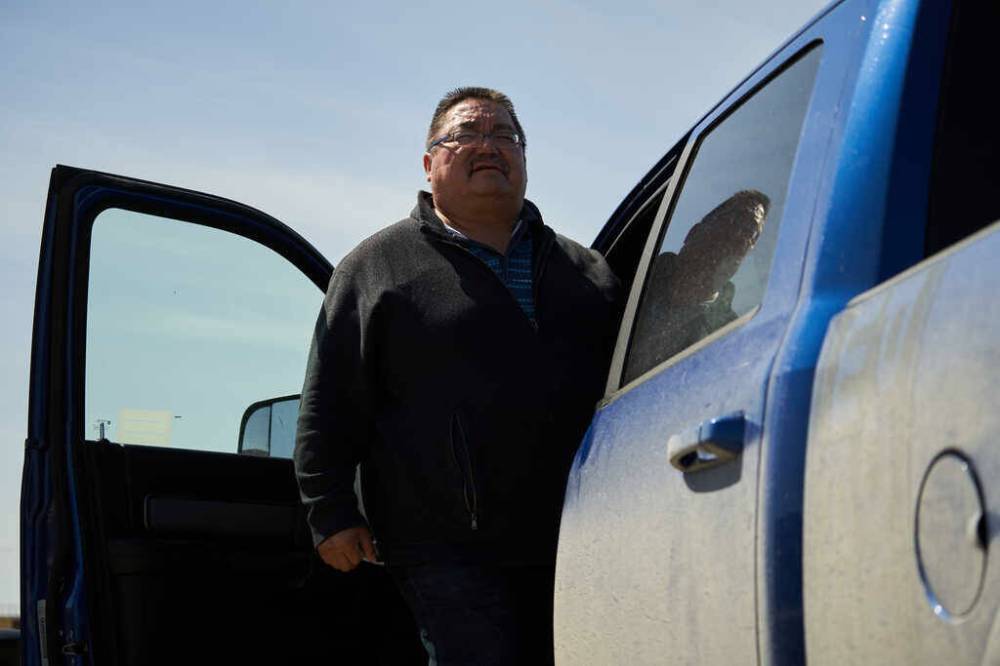 Chief of the Peguis First Nation Glenn Hudson said he plans to speak with both levels of government about a solution following the Interlake community’s latest flood, a one-in-100-year event which has forced about 1,600 residents to leave their homes. (David Lipnowski / The Canadian Press)
THE CANADIAN PRESS/David Lipnowski