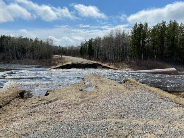 Donna Hastings photo
Part of Provincial Road 314 washed out after a culvert collapsed near Windsock Lodge in Nopiming Provincial Park.