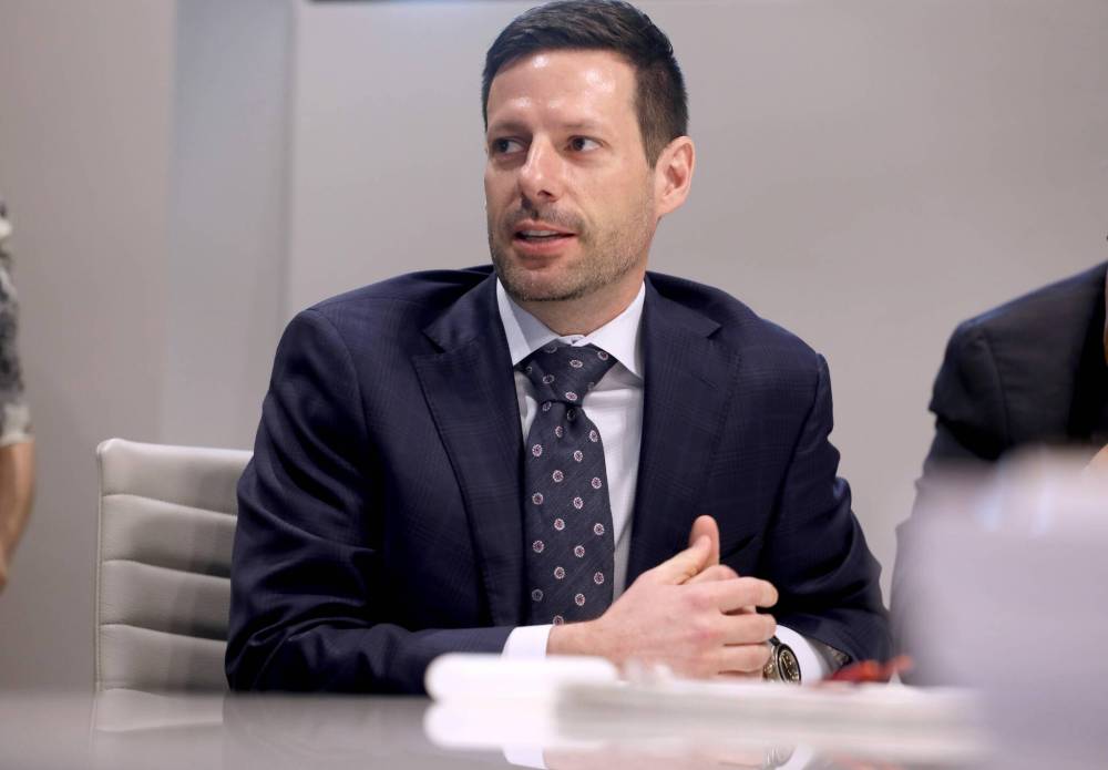 RUTH BONNEVILLE / WINNIPEG FREE PRESS
Shawn Scarello with Law Offices of Cochrane Saxberg, answers questions from the media during briefing at news conference held at Cochrane Saxberg Thursday.