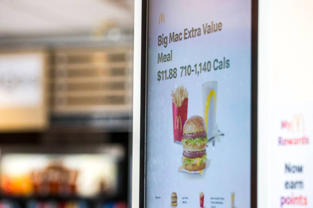 MIKAELA MACKENZIE / WINNIPEG FREE PRESS
A Big Mac at a McDonald’s on Pembina Highway costs $5.99.