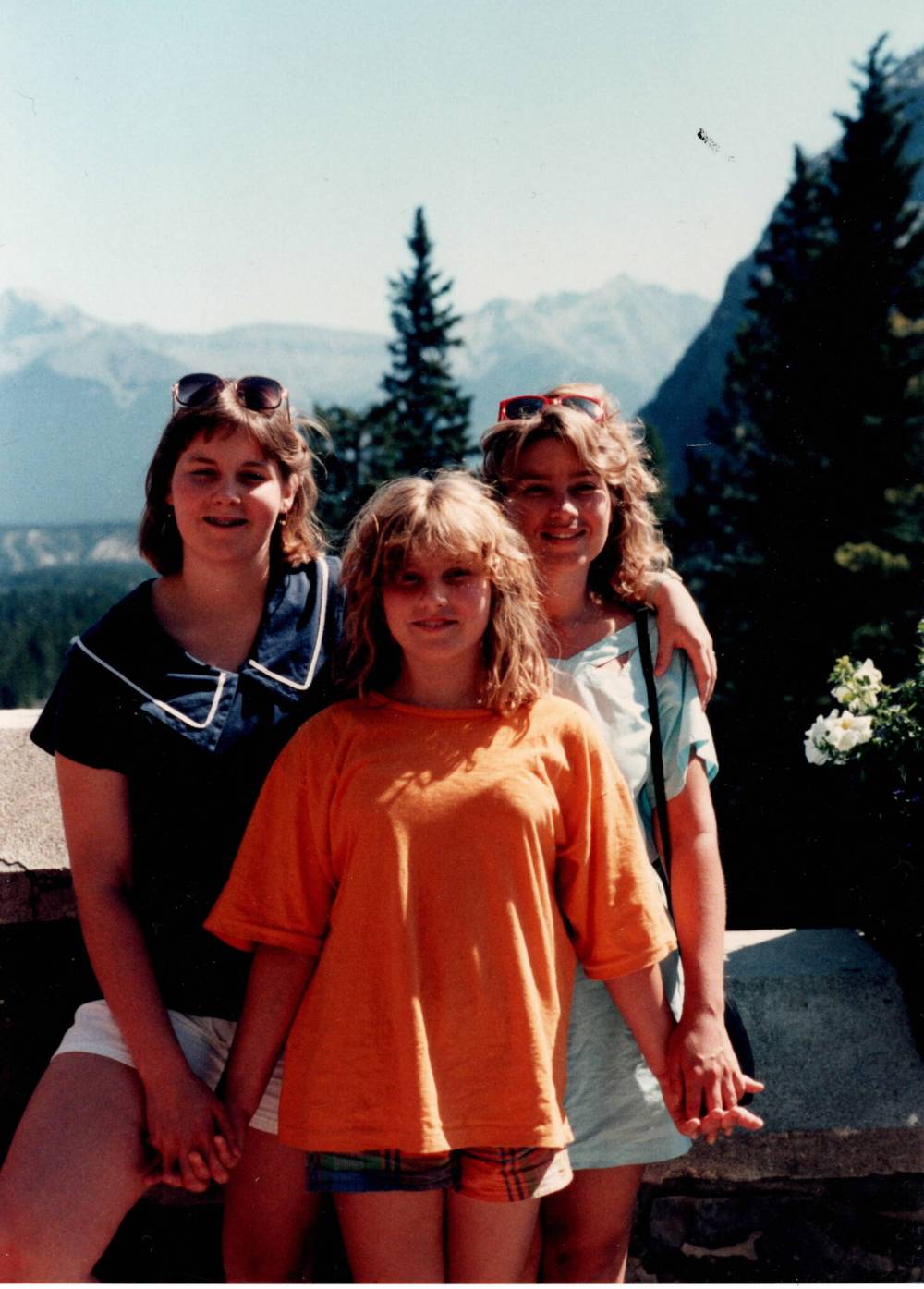 Jenn’s sister Allison, left, Jenn, and Jenn’s sister Lisa in Banff during the summer 1987. (Supplied photo)