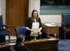 JESSICA LEE / WINNIPEG FREE PRESS FILES Thompson MLA Danielle Adams speaks during a sitting at the Legislative Building. Adams died in a car crash Thursday afternoon near the northern Manitoba city.