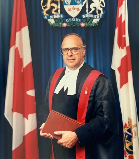 Submitted
Dave in his legal robes in between two of his thousands of court appearances over a 46-year legal career. David Frayer was a prominent federal Crown attorney in his career, but after hours he was a wonderful family man, a great friend to many, and a lover of music.