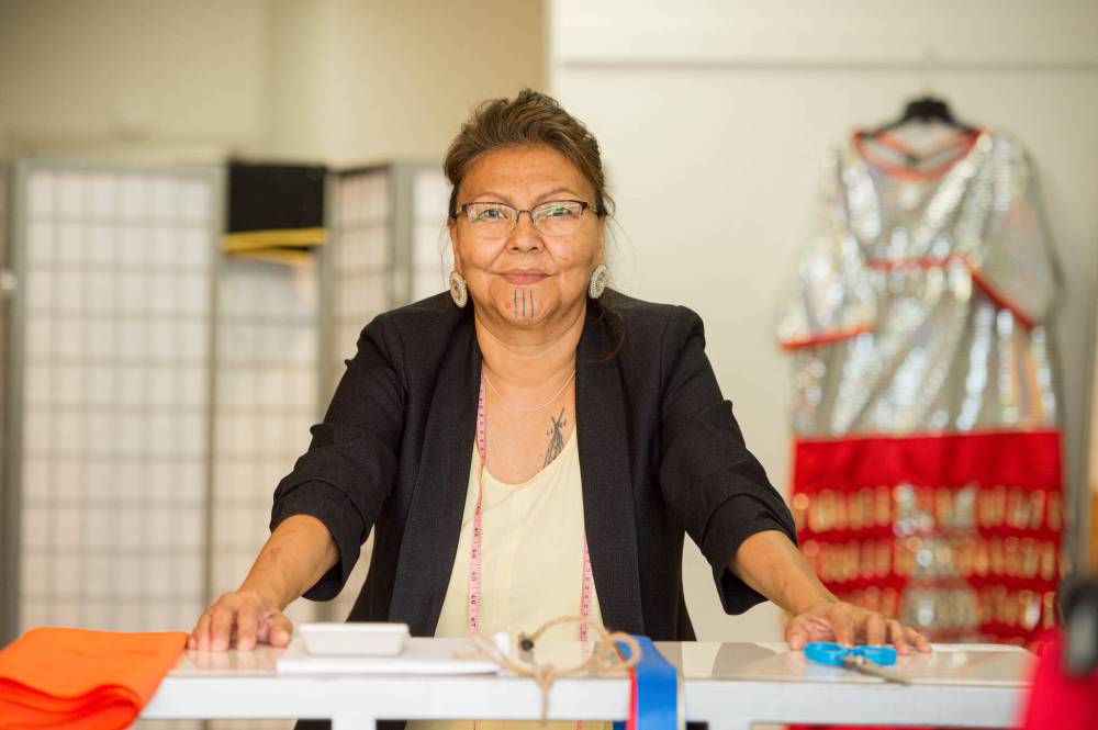 MIKE SUDOMA / Winnipeg Free Press
April Tawipisim, owner of Turtle Woman Indigenous Wear, a clothing shop specializing in Indigenous wear and jewelry. located at 1116 Portage Avenue.