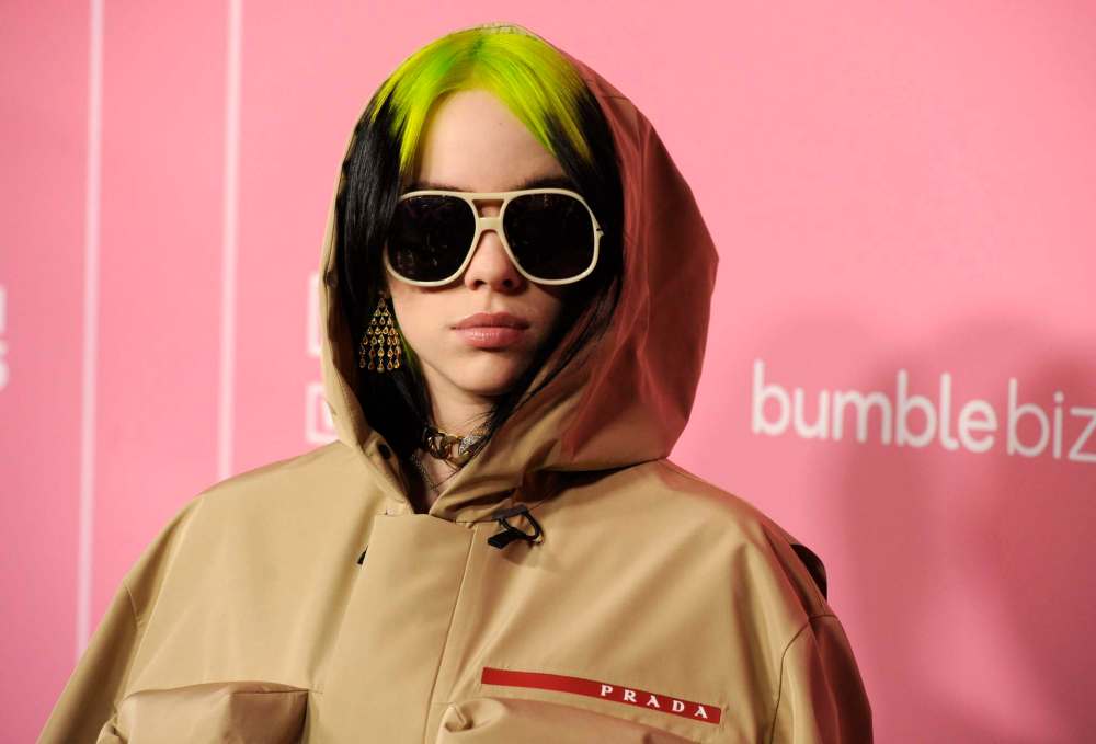 Chris Pizzello / The Associated Press
Billie Eilish arrives at Billboard's Women in Music at the Hollywood Palladium on Thursday, Dec. 12, 2019, in Los Angeles.