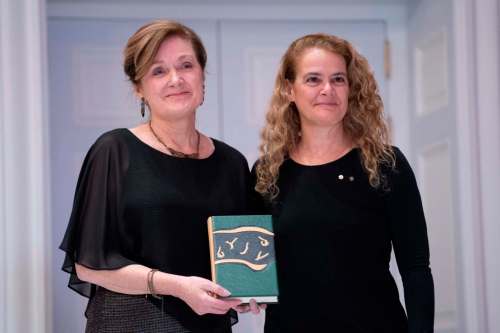 CHRIS WATTIE / THE CANADIAN PRESS FILES
Joan Thomas, with Governor General Julie Payette, was awarded the 2019 Governor General’s English-language award for fiction for her fourth novel, Five Wives, in October. The award included a $25,000 cash prize.
