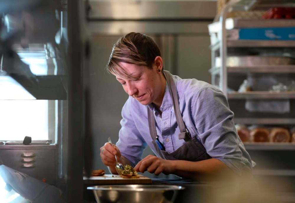 Jessica Young, chef de cuisine at Diversity Food Services, is one of the Push Project’s chefs. (Ruth Bonneville / Winnipeg Free Press)