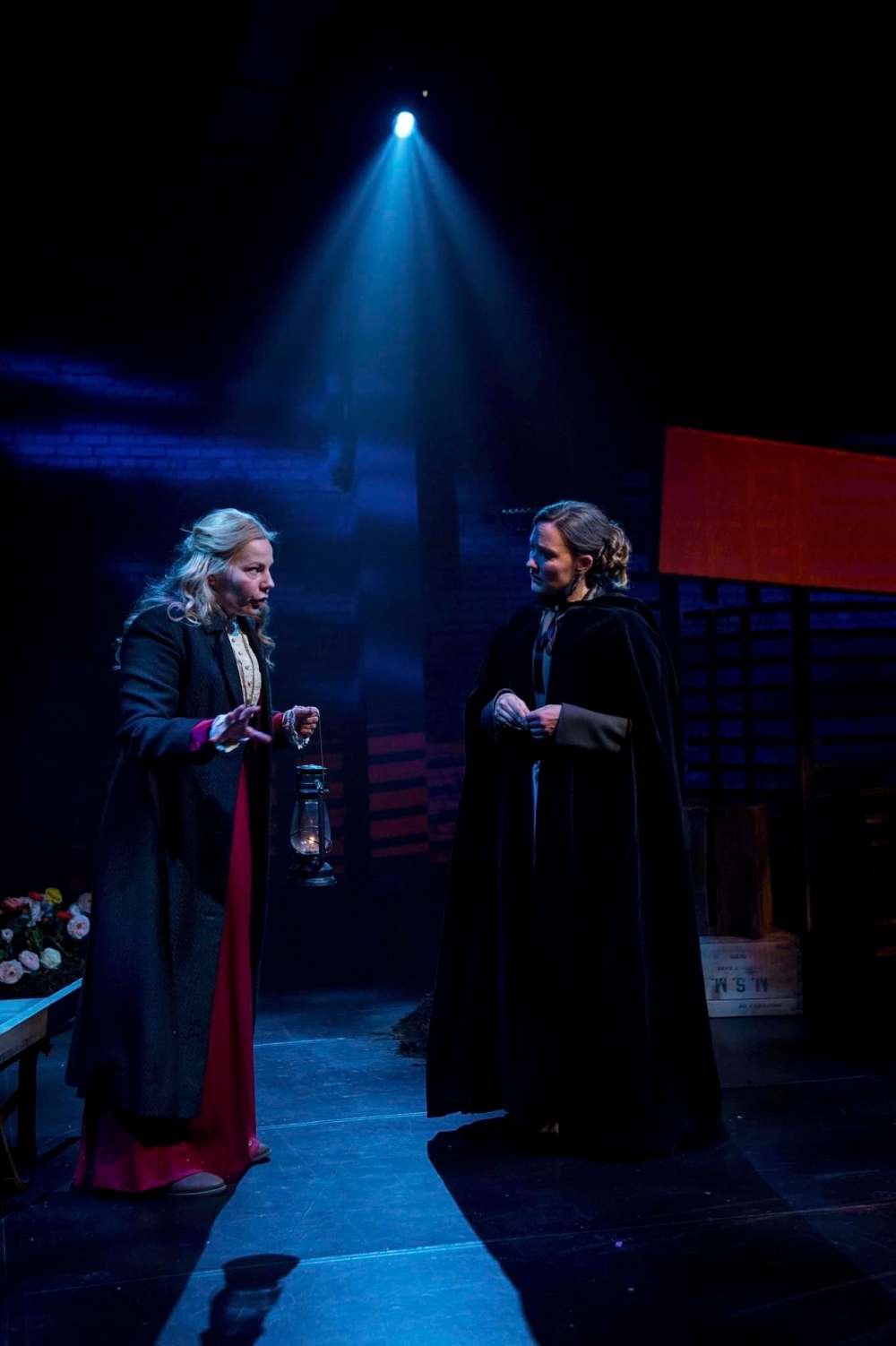 Dylan Hewlett photo
Tracey Penner (left), as Paulina, and Daria Puttaert as Queen Hermione explore Hermione’s missing 16 years in Shakespeare’s The Winter’s Tale.