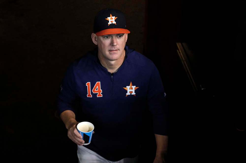 Houston Astros manager AJ Hinch was fired and banned for baseball for a year. (Tim Warner / Getty files)