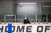 Darris Hardern, team athletic therapist, preps water bottles and towels for the Winnipeg Ice practice on Feb. 8.