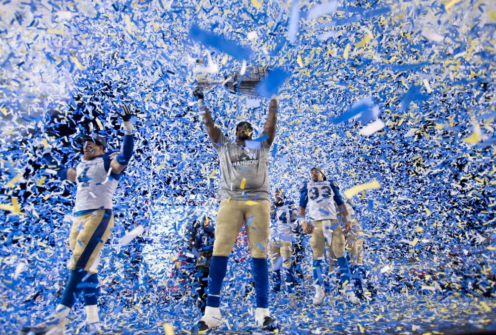 The Winnipeg Blue Bombers won their first Grey Cup in 29 years on Nov. 24 in Calgary. (Nathan Denette / The Canadian Press files)