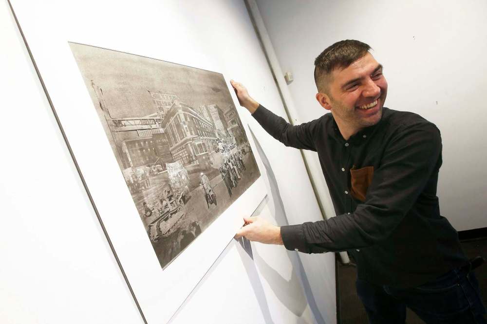 Kevin Fawley, artist of The ReMix City, will be showing his work at Warehouse ArtWorks as part of First Fridays in the Exchange. (John Woods / Winnipeg Free Press)