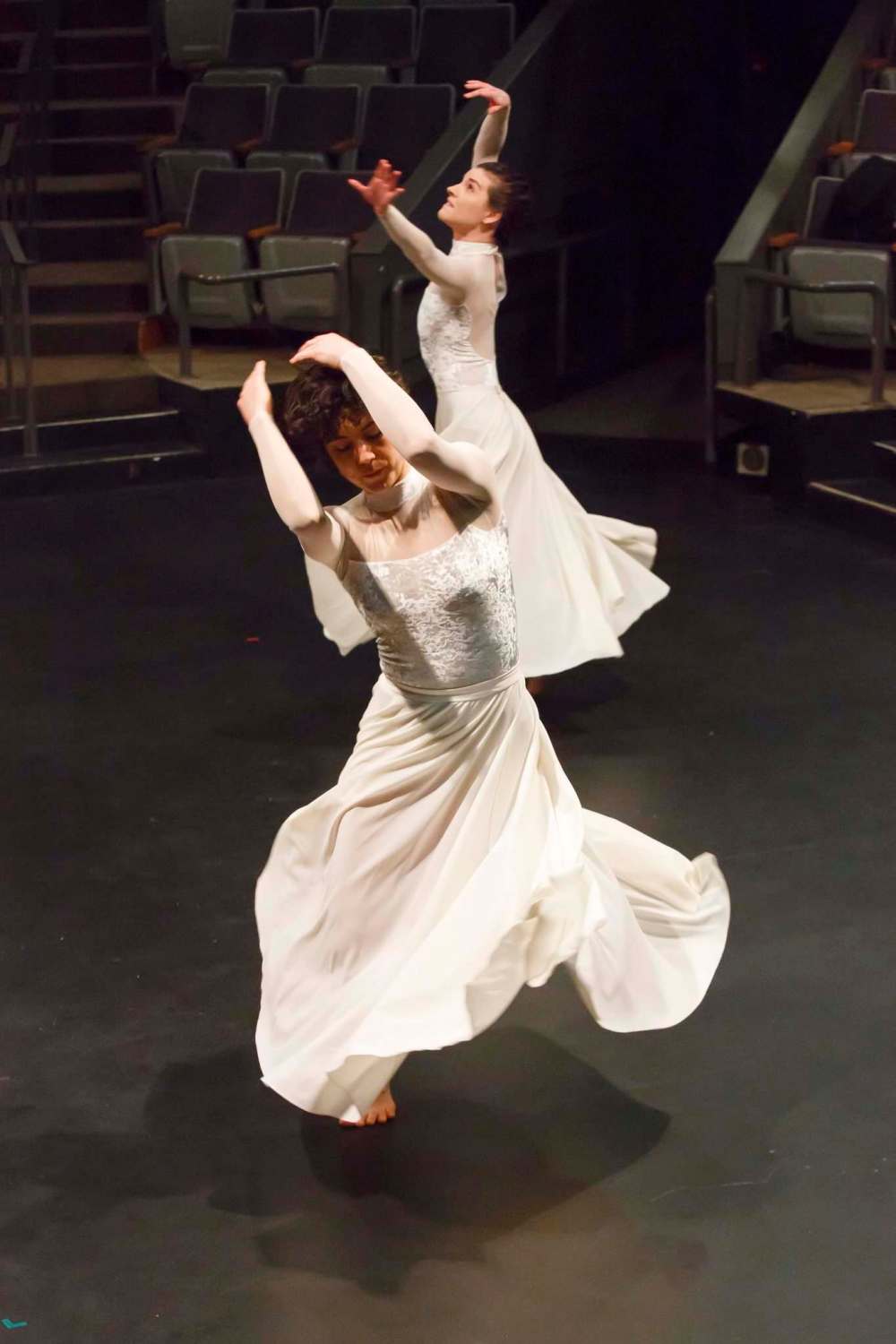Alexandra Garrido (front) and Carol-Ann Bohrn worked without a choreographer on the collaborative piece. (Mike Deal / Winnipeg Free Press)