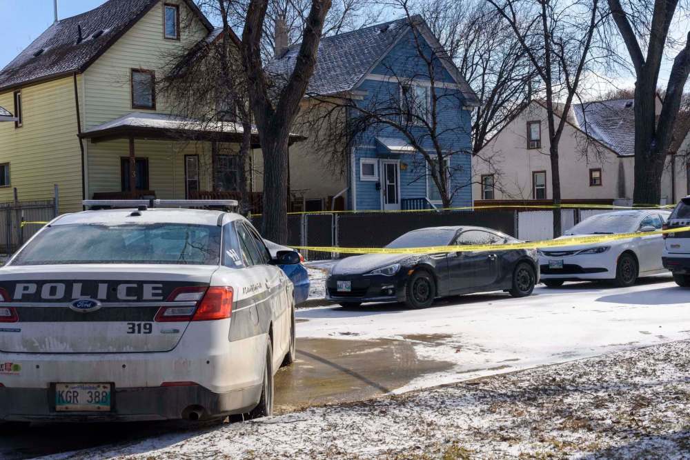 The man exited a house on Anderson Avenue to confront the police, Smyth said, and an officer fired his gun, striking the man. (Jesse Boily / Winnipeg Free Press)