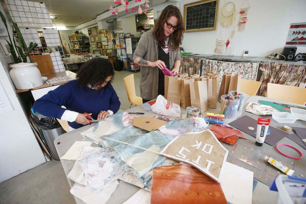 JOHN WOODS / WINNIPEG FREE PRESS
ArtsJunktion in the Exchange District was forced to close its doors with the arrival of COVID-19 last month. That’s when the non-profit, led by co-executive directors Lou Gandier and Helga Jakobson, hatched a new plan to keep art accessible to Winnipeggers during the pandemic.