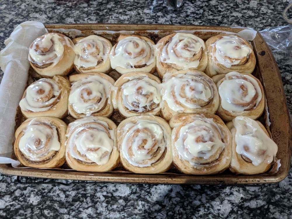KORI PLESIUK PHOTO
Mmmmm, cinnamon buns! Plesiuk has had plenty of time to experiment on different ways to use his sourdough.