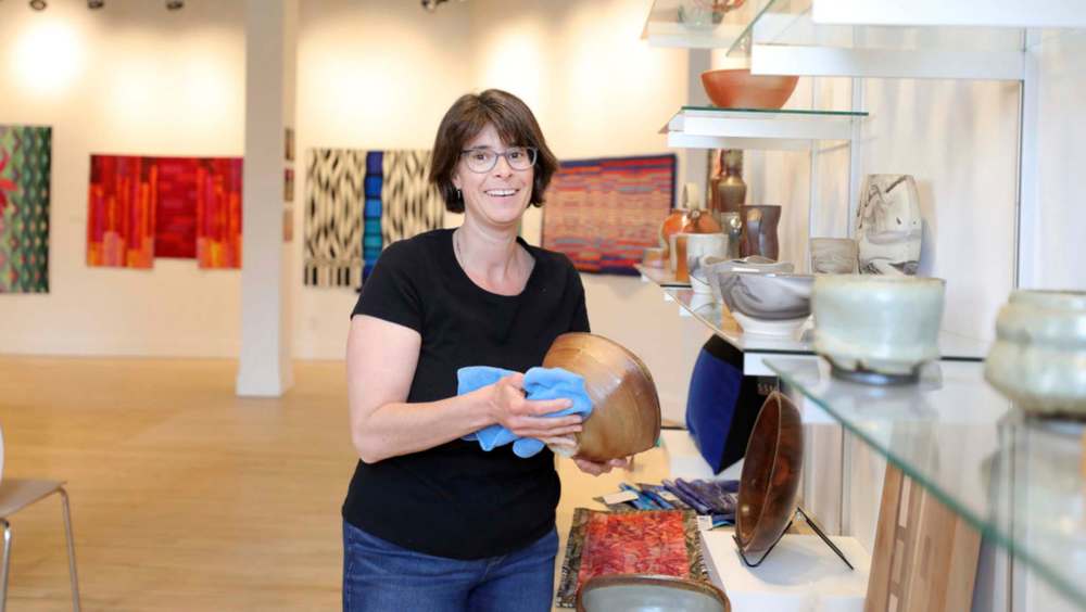 RUTH BONNEVILLE / WINNIPEG FREE PRESS
Andrea Reichert, curator of the Manitoba Craft Museum and Library: “I didn’t think that museums and galleries would be that high on the list to reopen.”