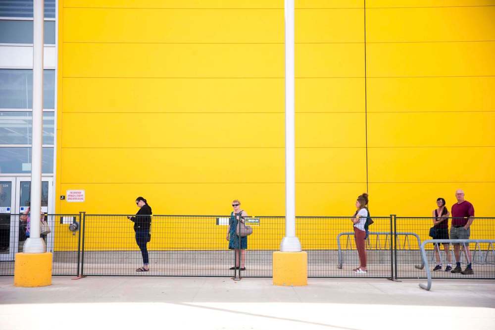 MIKAELA MACKENZIE / WINNIPEG FREE PRESS
Socially distanced lineups outside of IKEA on re-opening day in Winnipeg on Tuesday, May 19, 2020. For JS Rutgers story.
Winnipeg Free Press 2020