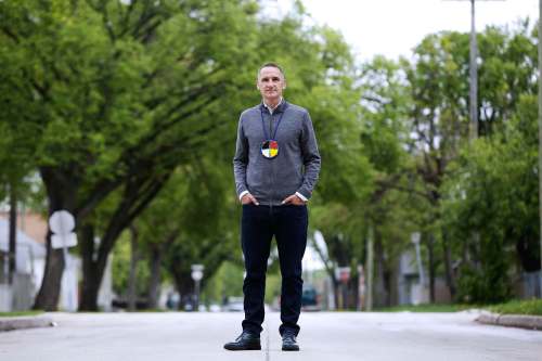 JOHN WOODS / WINNIPEG FREE PRESS
Kevin Chief, former educator/advocate and politician, on McKenzie Street, around the corner from his childhood home in his old North End stomping grounds.