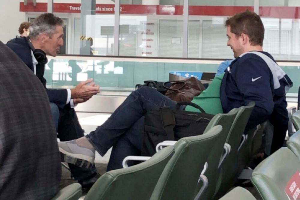 Premier Brian Pallister and Conservative Leader Andrew Scheer were photographed at Toronto's Pearson airport with their masks down. (The Canadian Press handout)