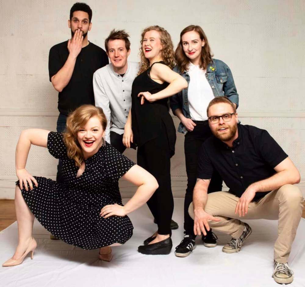 Chadd Henderson (top left) of Outside Joke says internet lags are a hurdle for virtual shows. (Supplied)