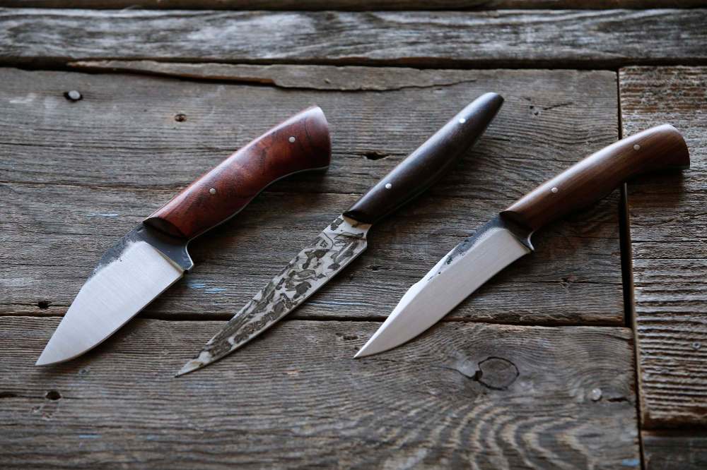 Graeson Fehr works primarily with professional, knife-grade stainless steel.