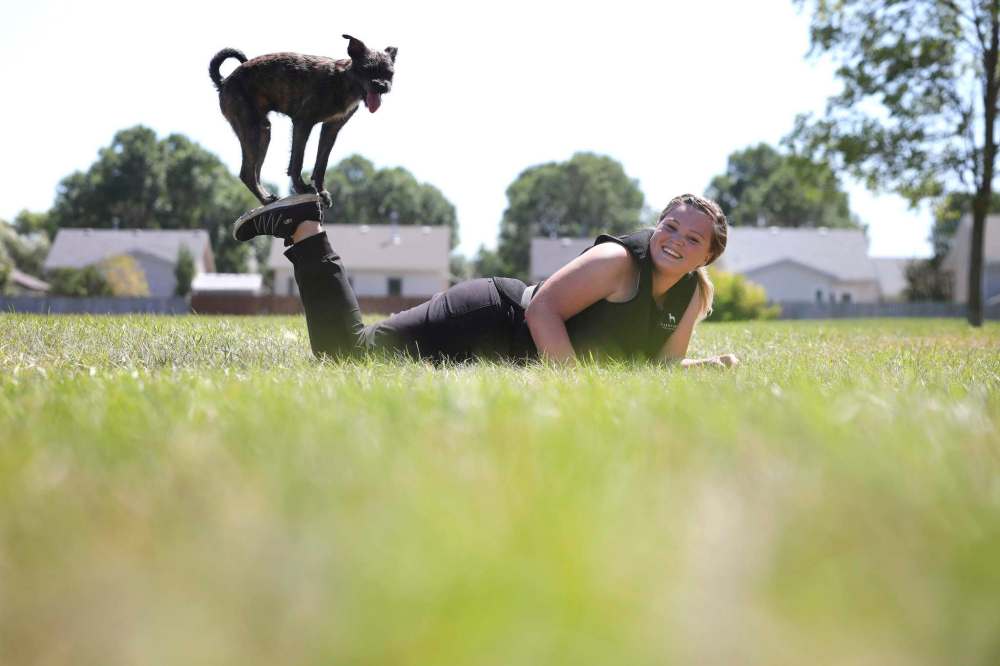 PHOTOS BY RUTH BONNEVILLE / WINNIPEG FREE PRESS
Lowes with her dog, Wilson, a terrier cross.