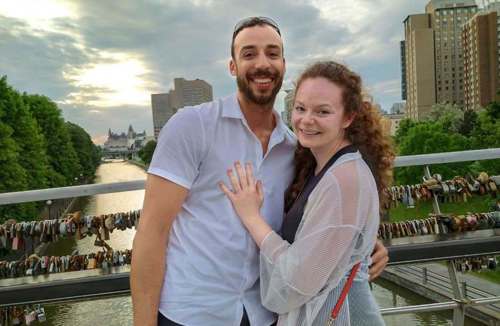 supplied
Winnipeg's Justin Duff, a member of the Canadian men&rsquo;s volleyball team, and his wife Kelly.
