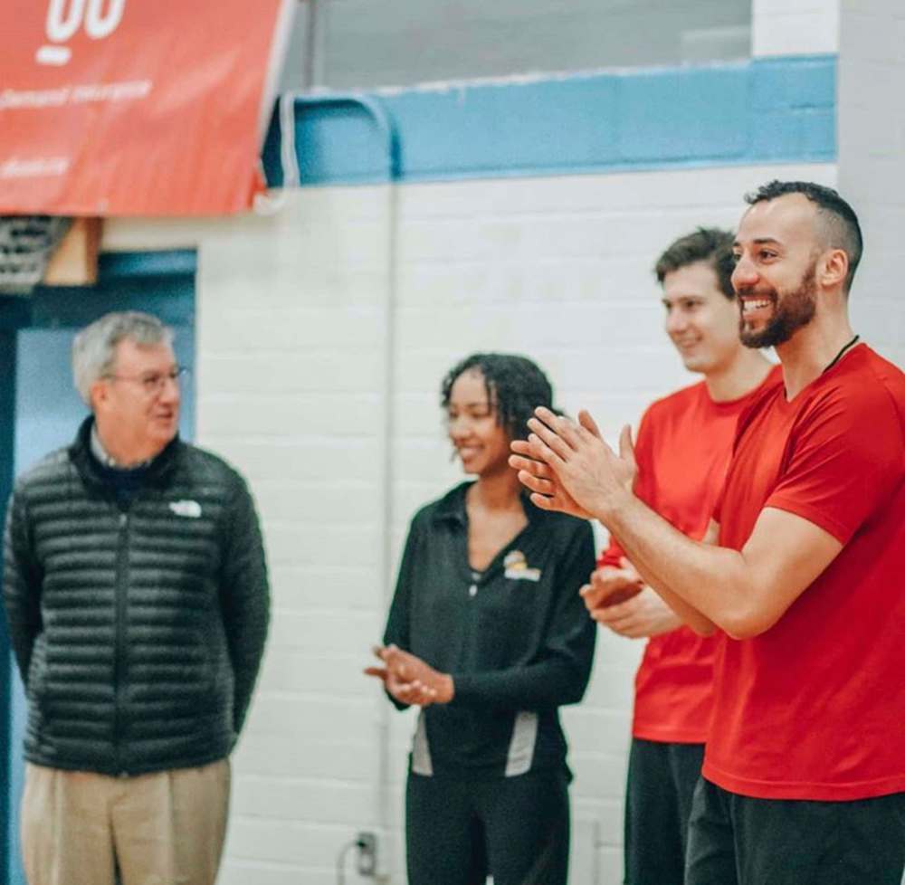 supplied
Duff coaching at one of his DuffSport volleyball camps.