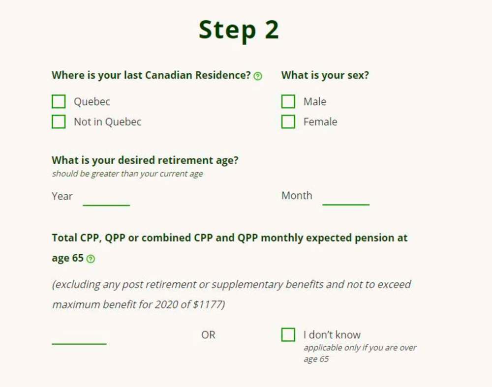 By providing a modest amount of information, people cam find out what their benefits would be if they delayed the start of receiving their pension benefits by six months or a year or longer.
