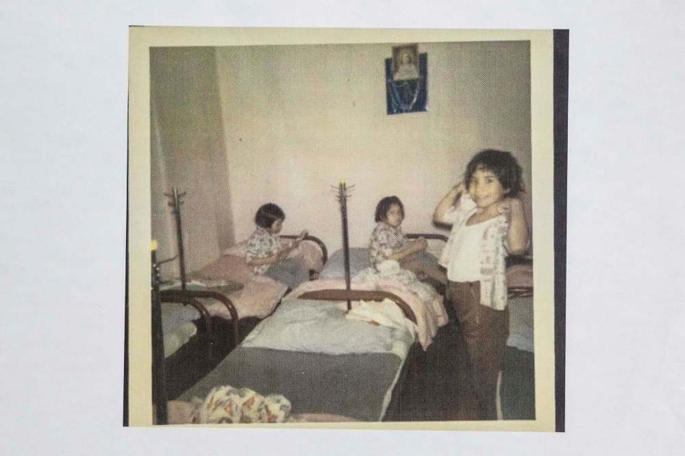 MIKAELA MACKENZIE / WINNIPEG FREE PRESS
A photo of the Sandy Bay First Nation residential school at the Long Plain First Nation residential school museum.
