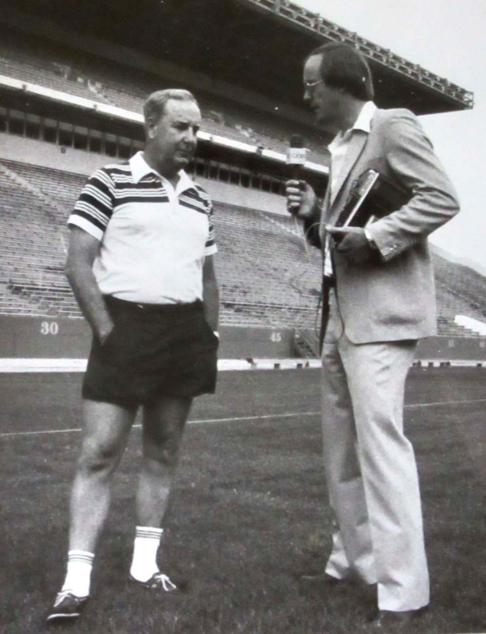 Supplied
One of many interviews over the years with Bombers’ legendary coach Cal Murphy.