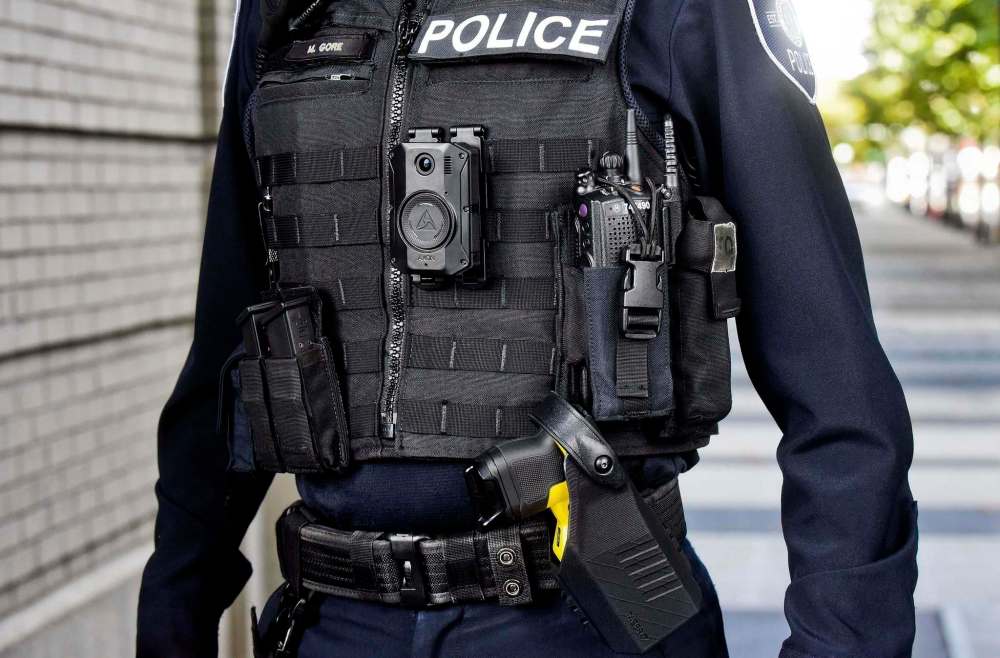 Promotional image of an Axon Body 3 camera, used by some police forces in North America. (Axon Public Safety Canada)