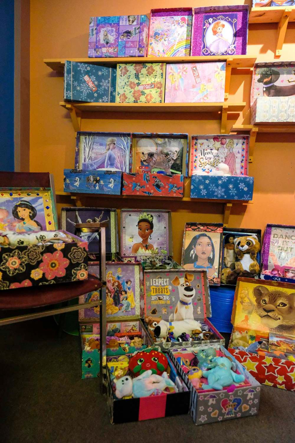 Daniel Crump / Winnipeg Free Press
Shoebox themes vary from sports to Disney movies and everything in between.