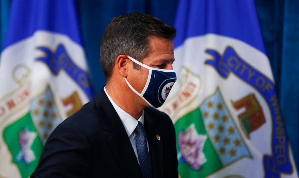 MIKE DEAL / FREE PRESS FILES
“While I recognize that not everyone can wear a mask, for everyone else, simple message: Wear a friggin’ mask. Look after people other than yourself,” said Mayor Brian Bowman.