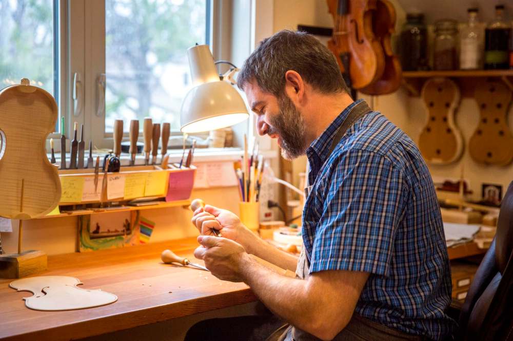 MIKAELA MACKENZIE / WINNIPEG FREE PRESS
Creating a beautiful instrument that sounds good ‘is the ultimate woodworking project.’