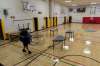 JESSE BOILY / WINNIPEG FREE PRESS
Teachers move tables and chairs into the gym as they turn it into a classroom at Andrew Mynarski V.C. School on Wednesday.