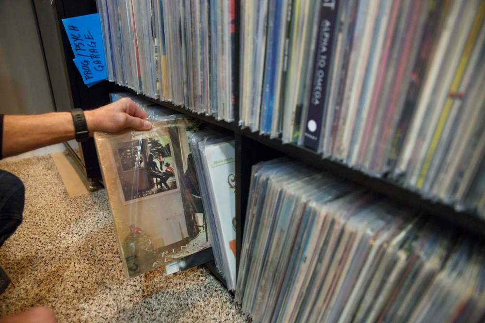Ollinger’s collection includes thousands of albums.