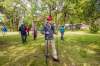 MIKAELA MACKENZIE / WINNIPEG FREE PRESS FILES
Douglas MacEwan (with hiking poles) has walked 109 kilometres since July to raise money for local arts groups.