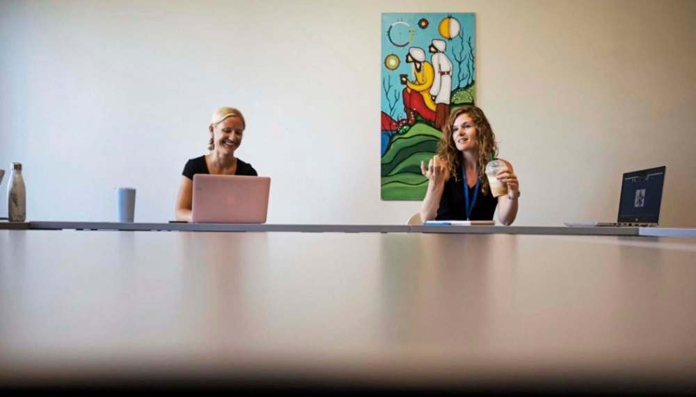 Prabhjot Singh Lotey photo
Taylor, right, had to find ways to remotely help her clients, many of whom live with mental health issues, during the pandemic.