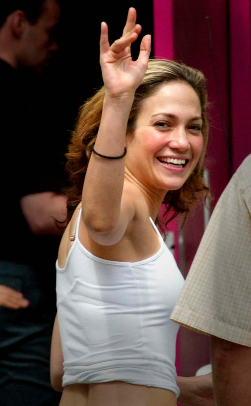 Although it wasn't a Christmas movie, the blockbuster Shall We Dance was filmed here in 2003. Jennifer Lopez waves to the crowd in the Exchange District while arriving on set. (Joe Bryksa / Winnipeg Free Press files)