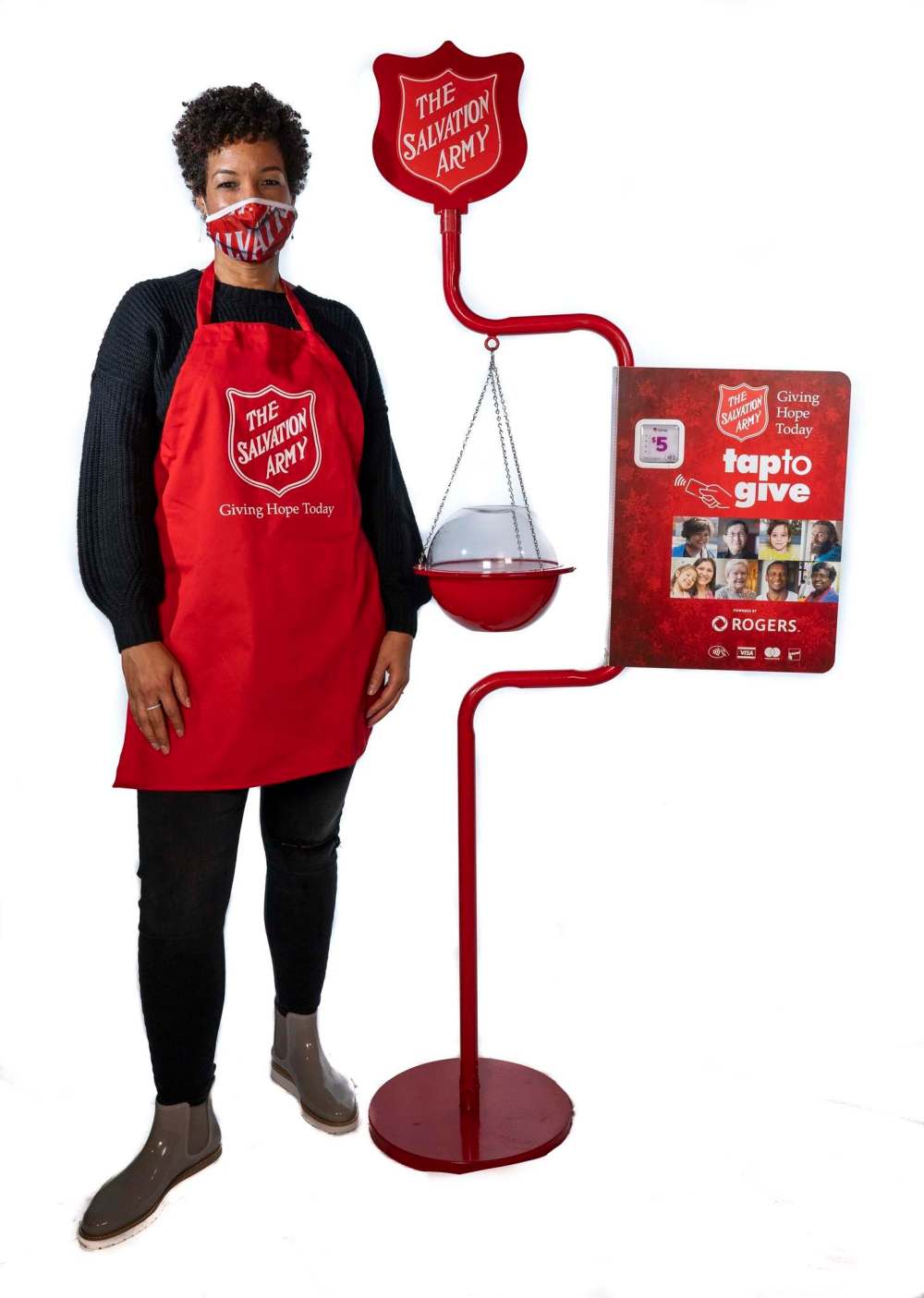 It wasn't safe to have volunteers stand with the kettle bells this year. (Supplied)
