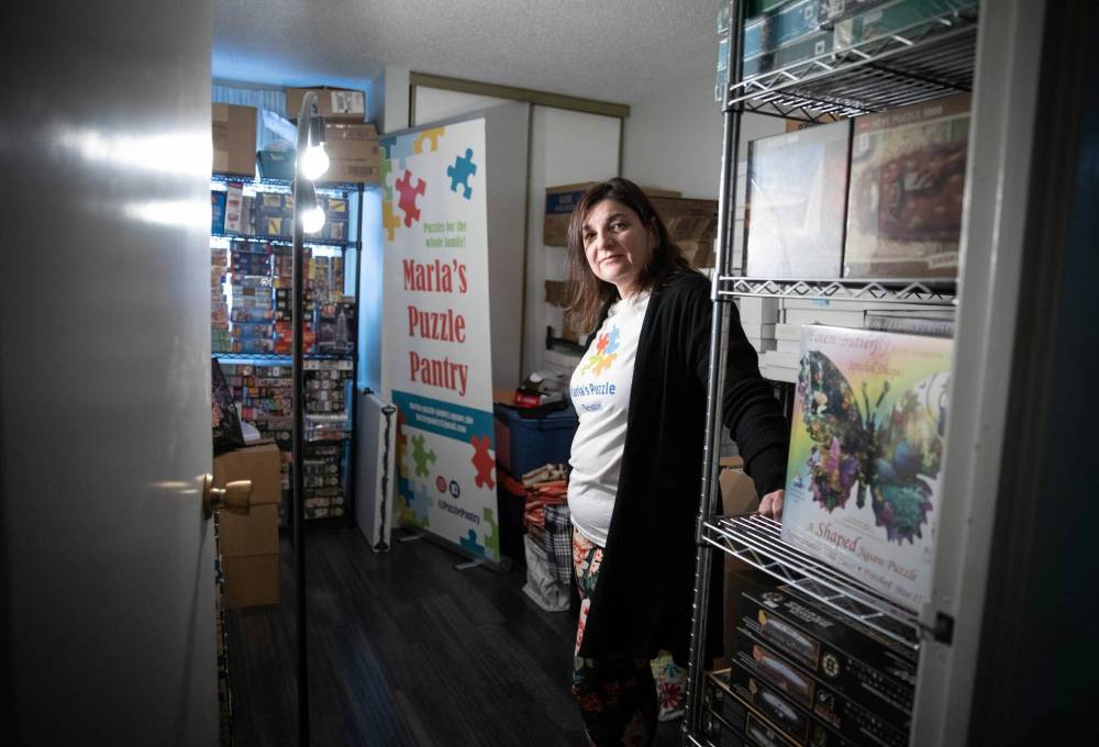 JESSICA LEE / WINNIPEG FREE PRESSMarla’s Puzzle Pantry, is a home-based venture that markets jigsaw puzzles sourced from across North America.
