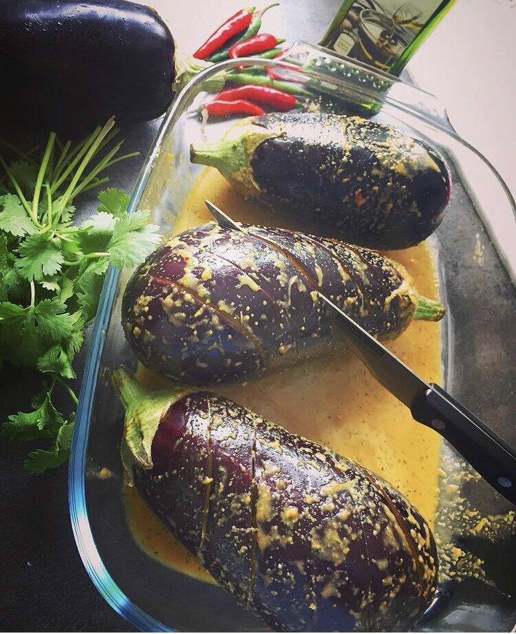 Veganuary is a chance to try out new recipes, such as Thai ginger eggplant with peanut sauce. (Supplied)