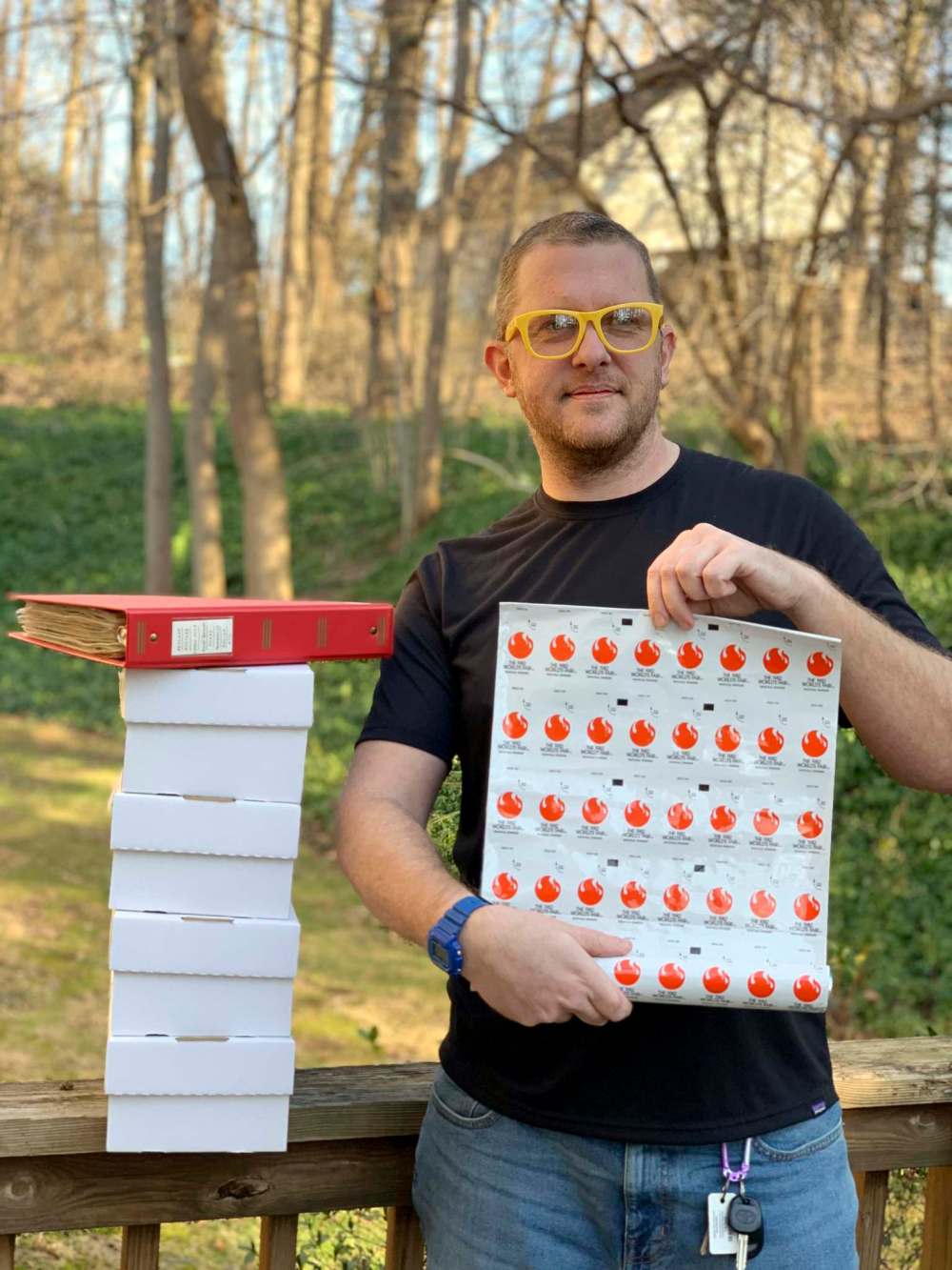 Chris Harne is fairly certain his personal cache of condiment packets is the largest collection of its kind on the planet. (Supplied photo)