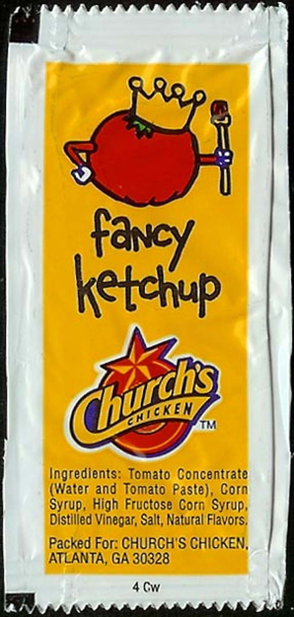 Single-serve Church's ketchup