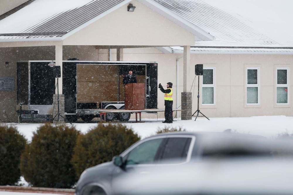 The Church of God Restoration posted a video uploaded to Facebook on Sunday, showing several instances of people gathering closely. No one seen in the video is wearing a mask, and an audience is heard but not seen. (John Woods / Winnipeg Free Press files)