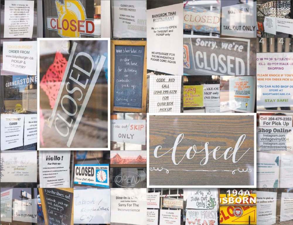 Retail locations, including those in Winnipeg's Osborne Village, are either closed or have only offered curb-side pick-up and delivery since province-wide code red restrictions were declared in mid-November. (Mike Deal / Winnipeg Free Press)