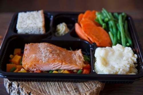 The Promenade Café and Wine at 130 Provencher Blvd. has created meal kits it&rsquo;s calling FesTV Dinners; this one features Smoked Watersong Trout. (Mike Deal / Winnipeg Free Press)