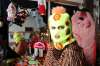 Photos by RUTH BONNEVILLE / WINNIPEG FREE PRESS
Visual artist, filmmaker and designer Gwen Trutnau models one of her trippy, one-off balaclavas in her downtown studio. She sells a lot of her work to fellow artists and musicians and has noticed an uptick in orders during the pandemic.
